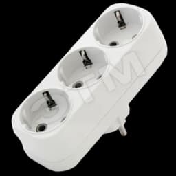 Тройник на 3 гнезда с заземлением 16А А303 Универсал