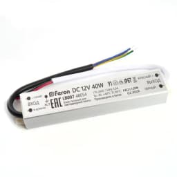 Трансформатор электронный для светодиодной ленты 40W 12V IP67 драйвер LB007 FERON 48054