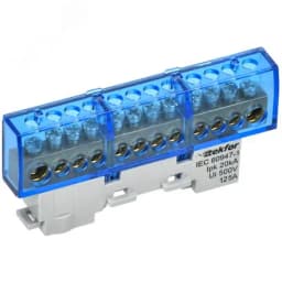 TEKFOR Шина N ноль изолированная на универсальном держателе 8х12-12-С IEK