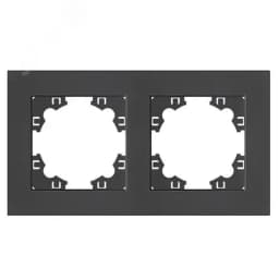 Рамка двухместная горизонтальная Афина графит (еврослот)