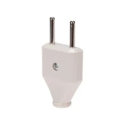 Вилка прямая 6А плоская без заземл. бел. Rexant 11-8946