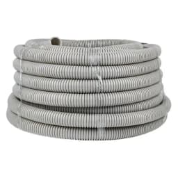 Труба гофр. ПВХ с протяжкой d32 мм (30 м) серая EKF-Plast