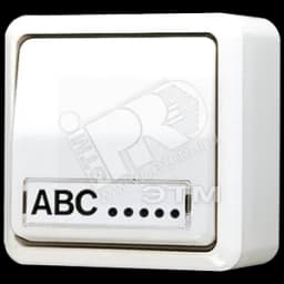 Выключатель 10AX 250V накладной с полем для надписи белый