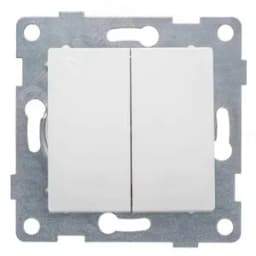 Выключатель двухклавишный Ugra, механизм, 10А, 250В, жемчуг