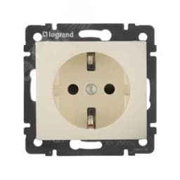 VALENA Розетка с заземлением со шторками в рамку слоновая кость 774321 LEGRAND