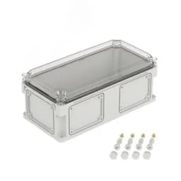 Корпус IP66/IP67, 400х200х160 мм, без МП, с фланцами, прозрачная крышка H= 35 мм