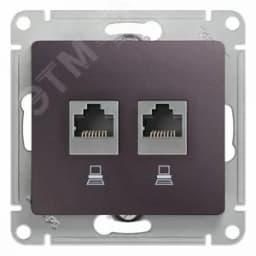 GLOSSA розетка двойная компьютерная RJ45+RJ45 кат.5E механизм сиреневый туман