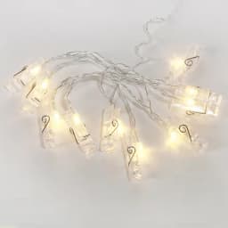 Гирлянда светодиодная Прищепки 10 LED 15 м прозрачный ПВХ теплый белый цвет свечения 2 х АА батарейки не в комплекте NEONNIGHT 304005