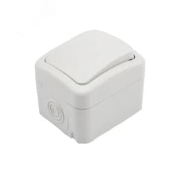 Выключатель одноклавишный Mini OG IP54, о/у, белый