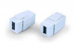 Вставка формата Keystone Jack с проходным адаптером USB 3.0 (Type A) Hyperline KJ1-USB-A3-WH