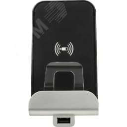 Valena Allure.Беспроводное зарядное устройство Qi 1А с дополнительным разьемом USB A 5В 2,4А. Legrand
