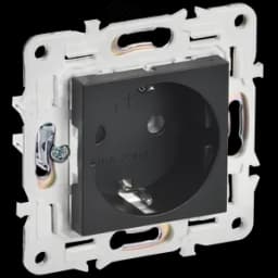 SKANDY Розетка с заземлением без защитных шторок 16А SK-R05Bl черный IEK