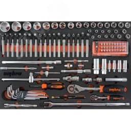 Набор головок торцевых 1/4", 1/2" DR с аксессуарами и вставками-битами в EVA ложементе 560х375 мм, 131 предмет