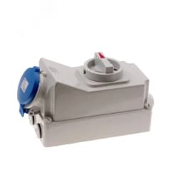 Розетка настенная с выключателем и механической блокировкой 32A/230V/1P+N+E/IP44