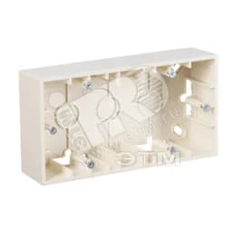 15 Коробка для наружного монтажа на 2 поста слоновая кость