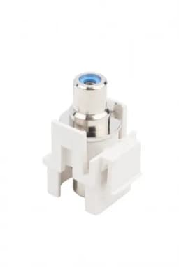 Вставка формата Keystone Jack с проходным адаптером RCA (синий) Hyperline KJ1-RCA/BL-D-WH
