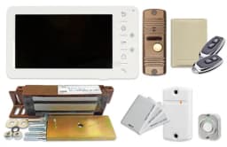 Комплект видеодомофона с электромагнитным замком и беспроводными пультами управления Уралкам