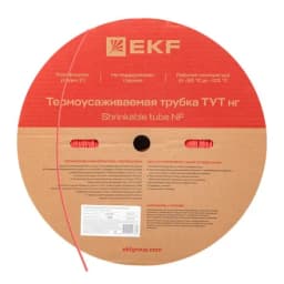 Термоусаживаемая трубка ТУТ нг 4/2 красная рулон EKF PROxima