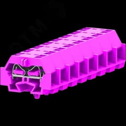 Клемма TB 2-2 с бок. подключ. с защелк. ножками, розовая