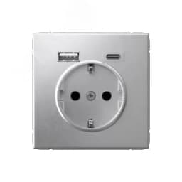 ARTGALLERY розетка 16А с 2 USB A+C, 5В/2,4А/3,0А, 2х5В/1,5А, механизм, алюминий