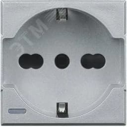 Axolute Розетка 2К+З 10 и16 А с защищенными контактами алюминий немецкий стандарт Legrand Euro