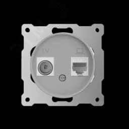 Розетка двойная антенна/компьютер TV/RJ45 кат.5e, цвет серый (серия Florence) 7700246 ССТ
