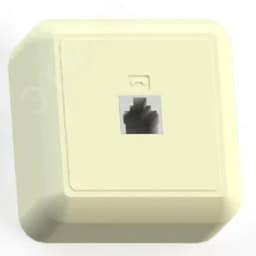 ОПТИМА Розетка открытой установки телефонная, РТ5-7, слоновая кость Кунцево