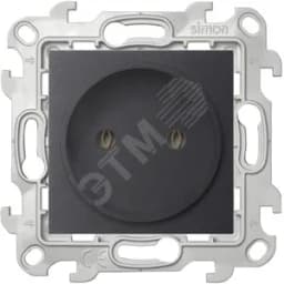 Розетка 2К без защитных шторок, графит