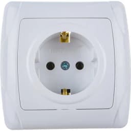 Розетка 1-м СП Маргарита 16А IP20 с заземл. бел. UNIVersal М0028
