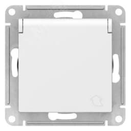 ATLASDESIGN РОЗЕТКА с заземл. со шторками с крышкой, 16А, IP20, механизм, ЛОТОС