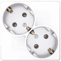 Розетка 2х2К+З Schuko без штор, белый