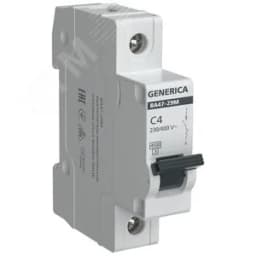 Автоматический выключатель ВА47-29М 1P 4А 4,5кА C GENERICA
