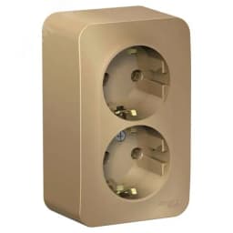 BLANCA розетка наружная двойная с заземлением без шторок, 16А, 250В, титан Systeme Electric