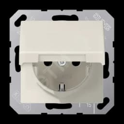 Розетка с откидной крышкой слоновая кость