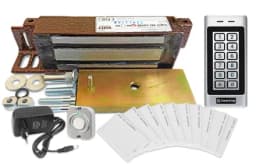 Комплект электромагнитный замок на дверь с кодовой панелью и картами доступа Уралкам