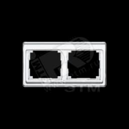 Рамка 2 поста горизонтальная белая