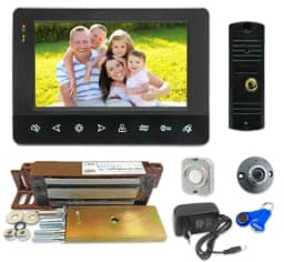 Комплект видеодомофона (запись фото или видео)c электромагнитным замком и ключами доступа на одну дверь Уралкам