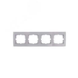 KARINA Рамка 4-ая горизонтальная б/вст матовое серебро (10шт/120шт) Lezard