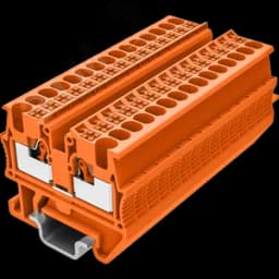 Клемма мини TP 1-1 проходная, Push-in, сечение 1,5 мм. кв., DIN 15, оранжевая