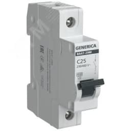Автоматический выключатель ВА47-29М 1P 25А 4,5кА C GENERICA