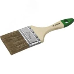 Кисть плоская "ЛАЗУРЬ-МАСТЕР", смешанная щетина, деревянная ручка, 75мм
