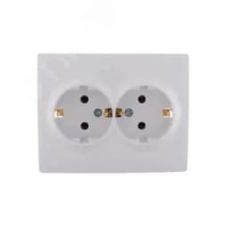 KARINA Розетка двойная с/з ПБТ белая (10шт/120шт)