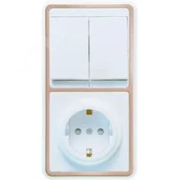 БЭЛЛА Блок БКВР-035 Выключатель двухклавишный + евророзетка со шторками золото 5836 Кунцево