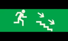 Оповещатель световой КРИСТАЛЛ-24 (Человек лестница вправо вниз, (ПИКТ.), (зеленый))