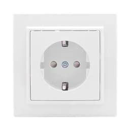 Розетка 1-м СП Минск 16А IP20 с заземл. защ. шторки бел. Basic EKF ERR16-028-100