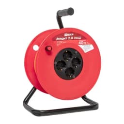 Удлинитель на катушке "Атлант 2.0" 4 гнезда 40м без заземления ПВС 2*0,75 6А/1,3кВт PROxima EKF