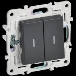 SKANDY Выключатель 2-клавишный с индикацией 10А SK-V09T титан IEK