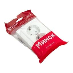 Розетка 2-м СП Минск 16А IP20 с заземл. защ. шторки бел. Basic EKF ERR16-128-100