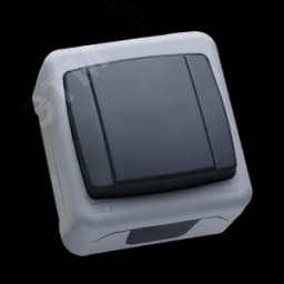 Выключатель одноклавишный IP55 герметичный серый (винтовой зажим)