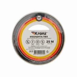 Изолента ПВХ KRANZ 0.13х19 мм, 25 м, белая (5 шт/уп) KRANZ KR-09-2201